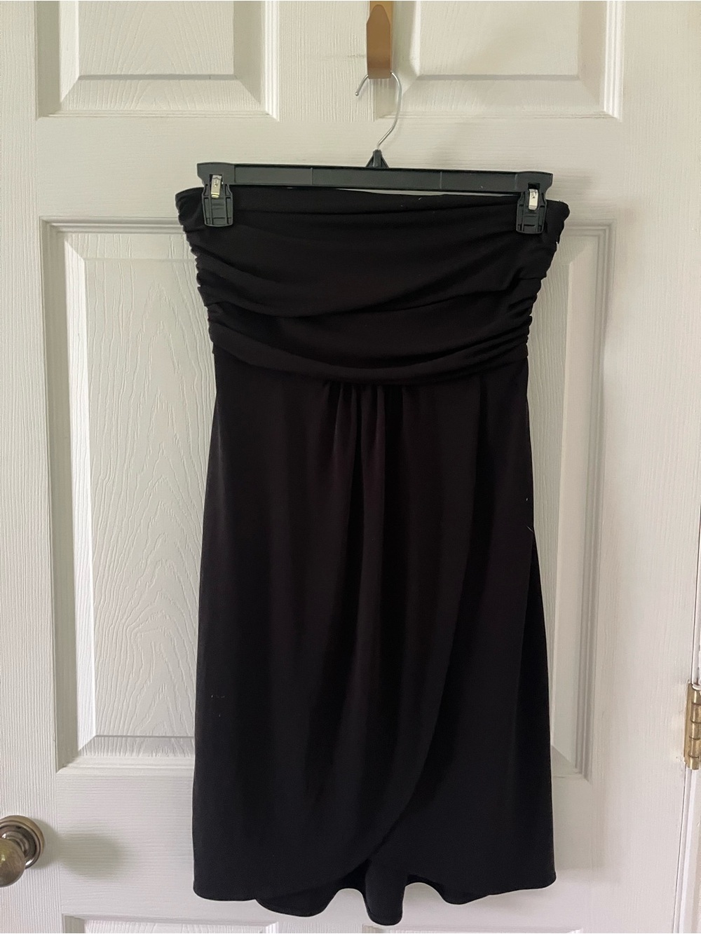 Jennifer Lopez Black Strapless Ruched Dress